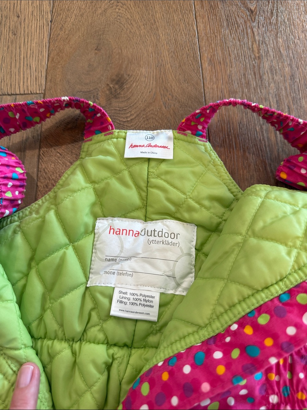 Hanna Andersson Polka Dot Snow Bibs - 110 - Picture 4 of 5